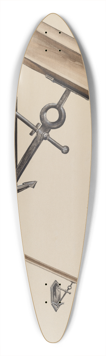 James McLellan - Wrought Iron Banister Bracket 39.3 inch art pintail longboard deck