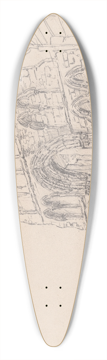 James Moore - Gateshead Abbey 39.3 inch art pintail longboard deck