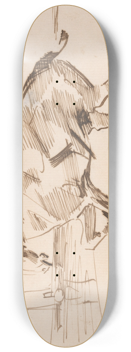 Joseph Crawhall - Tangiers Beach; A Horse Shying at a Crab 8.25 inch art skate deck