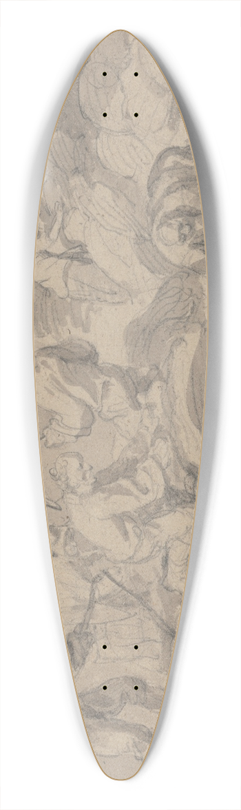James Ward - Farm Workers Flailing Corn 39.3 inch art pintail longboard deck