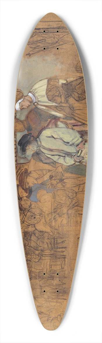 Jan August Hendrik Leys - Archery Feast in Antwerp in the 16th Century 39.3 inch art pintail longboard deck