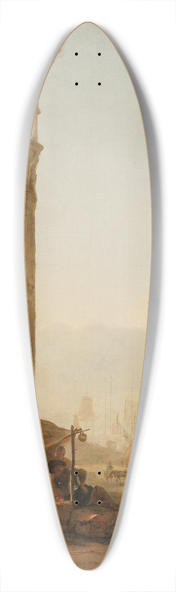 Jan Baptist Weenix - Harbour with Antique Ruins 39.3 inch art pintail longboard deck