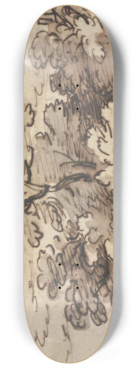 Joseph Farington - A Group of Trees 8.25 inch art skate deck