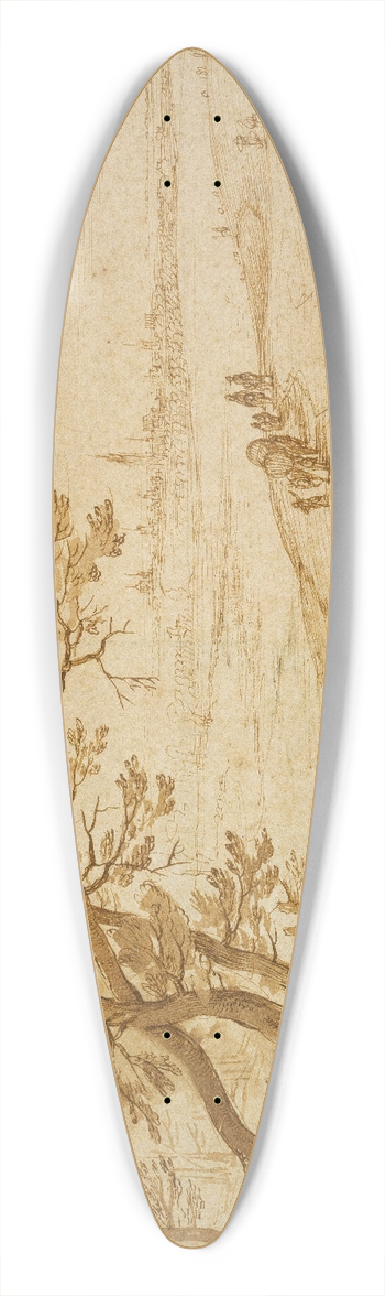 Jan Brueghel The Elder - Landschaft mit Blick auf Antwerpen 39.3 inch art pintail longboard deck