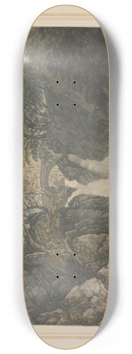 Joseph Farington - Lower waterfall Rydal 8.25 inch art skate deck