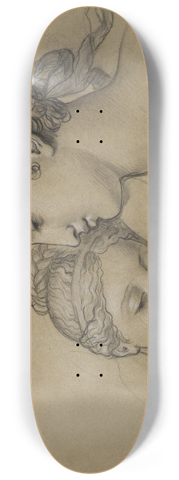 Joseph-Ferdinand Lancrenon - Study of Heads for Study for Castor and Pollux Freeing Helen 8.25 inch art skate deck