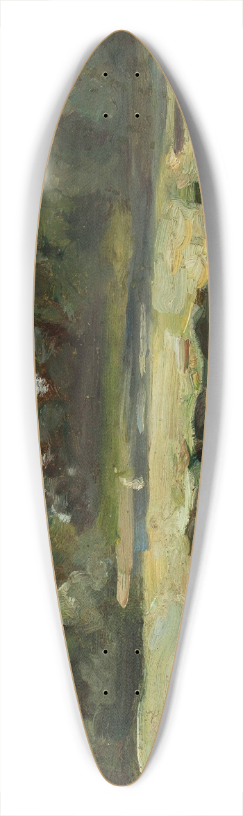 Jan Stanislawski - Park landscape with a pond 39.3 inch art pintail longboard deck