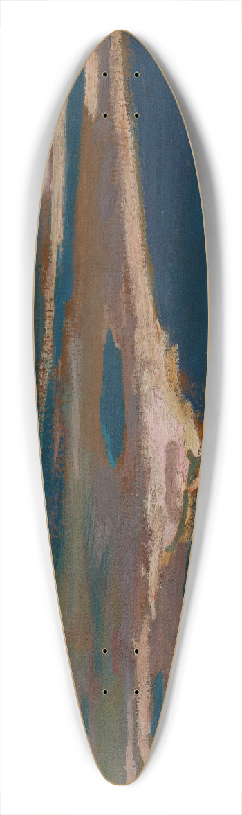 Jan Stanislawski - The Dnieper River in Blue 39.3 inch art pintail longboard deck