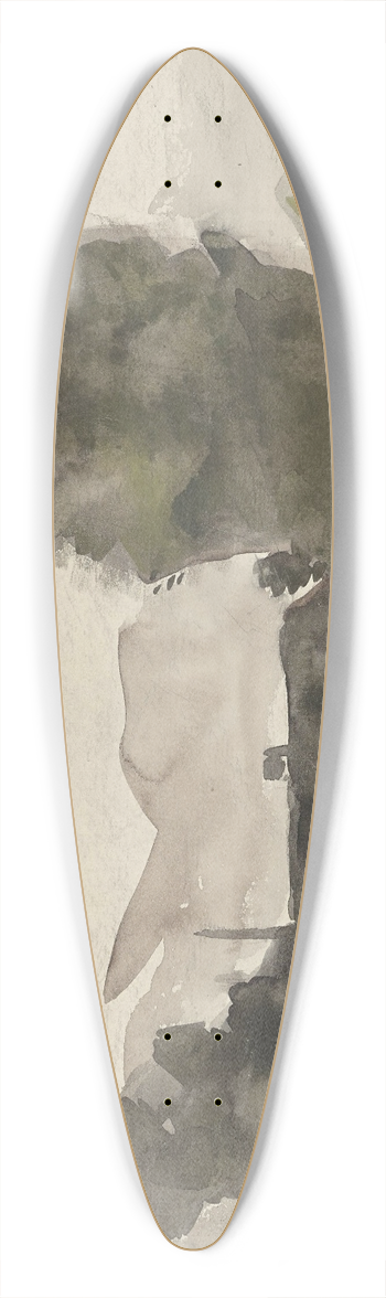 Jan van Essen - Landschap met weg 39.3 inch art pintail longboard deck