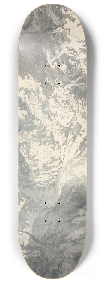 Joseph Mallord William Turner - Landscape with Waterfall 8.25 inch art skate deck