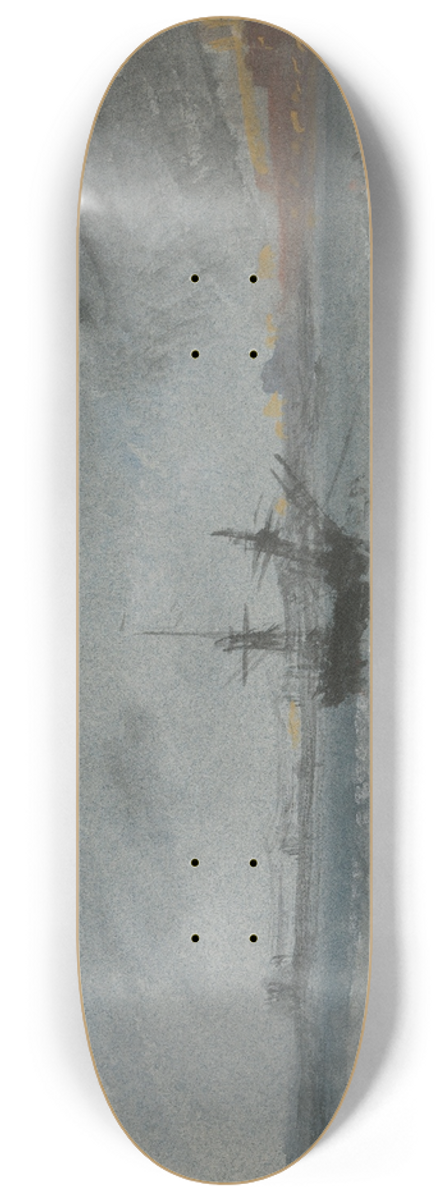 Joseph Mallord William Turner - Ship Aground Brighton 8.25 inch art skate deck