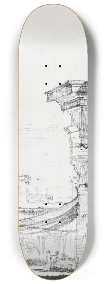 Joseph-Marie Vien - A Balcony in the Roman Forum 8.25 inch art skate deck