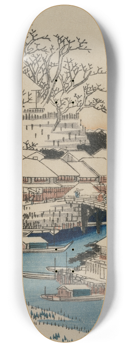 And Hiroshige - Clear Weather after Snow at Matsuchiyama, from the series Famous Places in the Eastern Capital 8.25 inch art skate deck