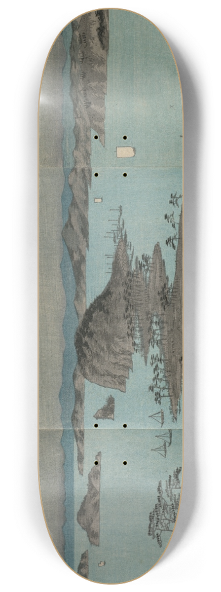 And Hiroshige - Eight Views of Kanazawa at Night 8.25 inch art skate deck