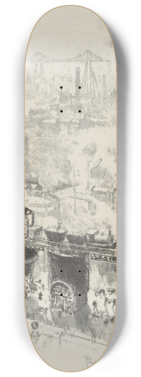 Joseph Pennell - From the Tops of the Furnaces 8.25 inch art skate deck