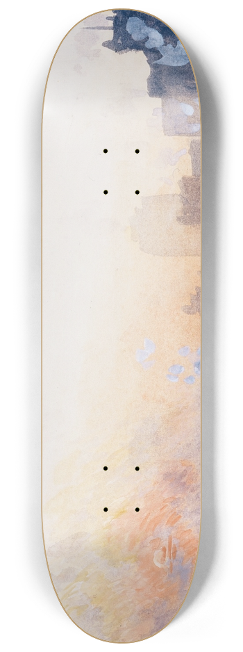 Joseph Pennell - Winter Sunset, New York Harbor 8.25 inch art skate deck