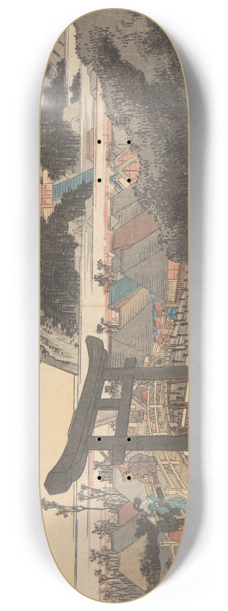 And Hiroshige - Fujisawa; Yugyji [temple name] 8.25 inch art skate deck