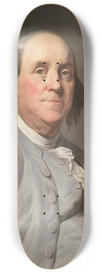 Joseph Siffred Duplessis - Portrait of Benjamin Franklin 8.25 inch art skate deck
