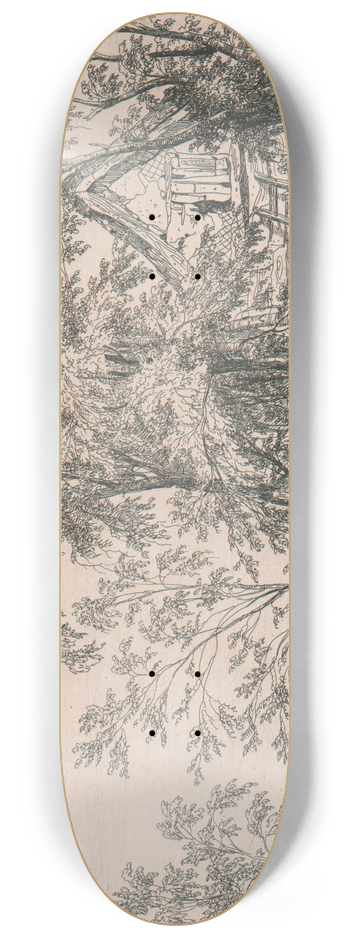 Joseph Stannard - Thatched Cottage with a Gable End 8.25 inch art skate deck