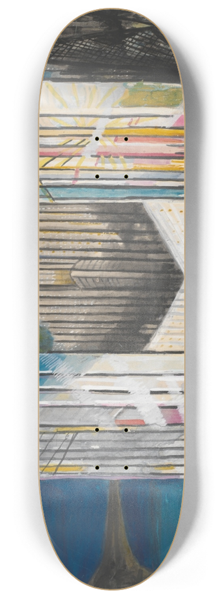 Joseph Stella - Study for New YorkInterpreted 8.25 inch art skate deck