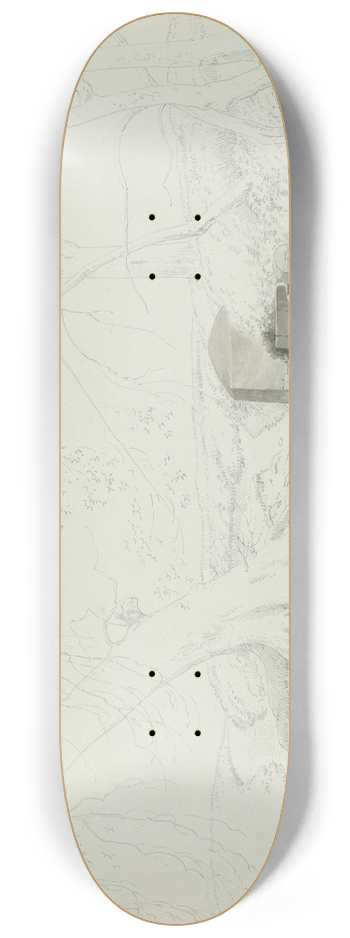 Josephus Augustus Knip - A Fountain at Grottaferrata 8.25 inch art skate deck