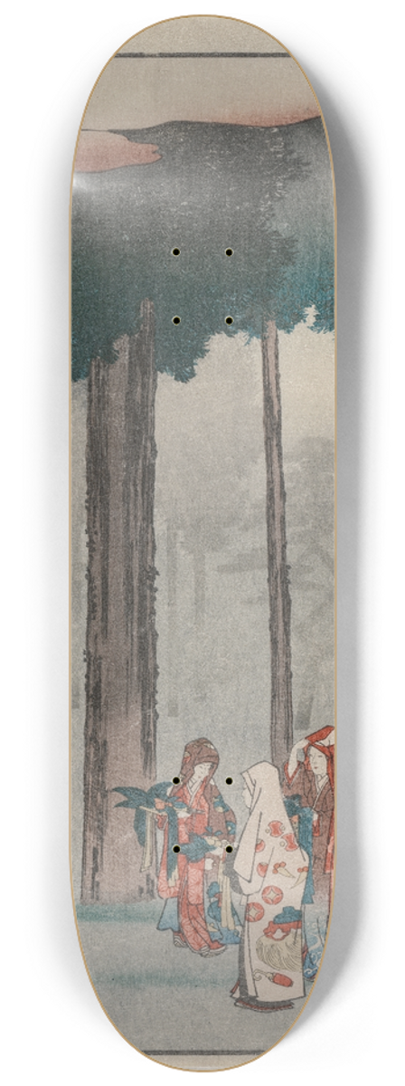 And Hiroshige - Hotohoto Festival at Izumo Grand Shrine, from the series Views of Famous Places in the Sixty-odd Provinces 8.25 inch art skate deck