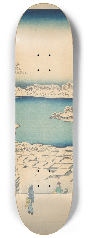 And Hiroshige - Islet in the Snow 8.25 inch art skate deck