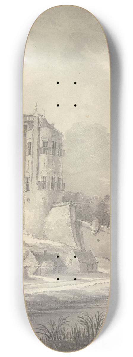 Joseph van den Kerckhove - Blick auf den Wachturm Belvdre im Nijmegen 8.25 inch art skate deck