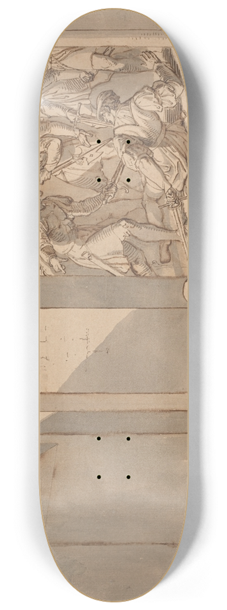 Joseph von Fhrich - The Assassination of King Wenzel III 8.25 inch art skate deck