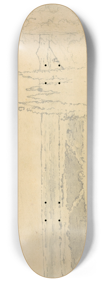 Joseph Wright of Derby - Landscape with Cedars and Buildings 8.25 inch art skate deck