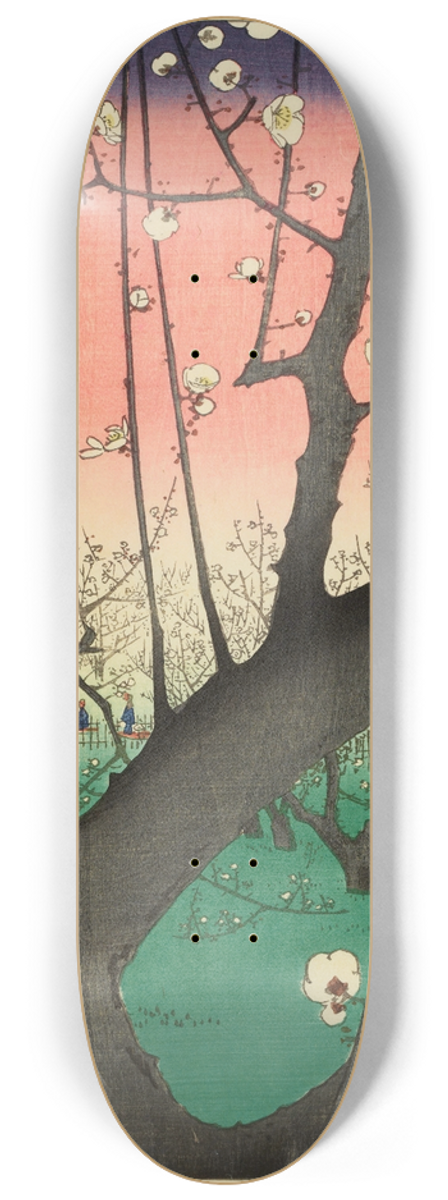 And Hiroshige - Plum Garden, Kameido 8.25 inch art skate deck