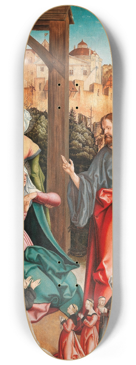 Jrg Breu The Elder - Christ taking leave of his Mother, with a donor family kneeling in the foreground 8.25 inch art skate deck