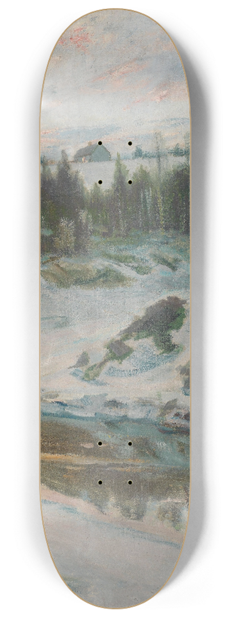 Jrgen Srensen - Winterlandscape with River 8.25 inch art skate deck