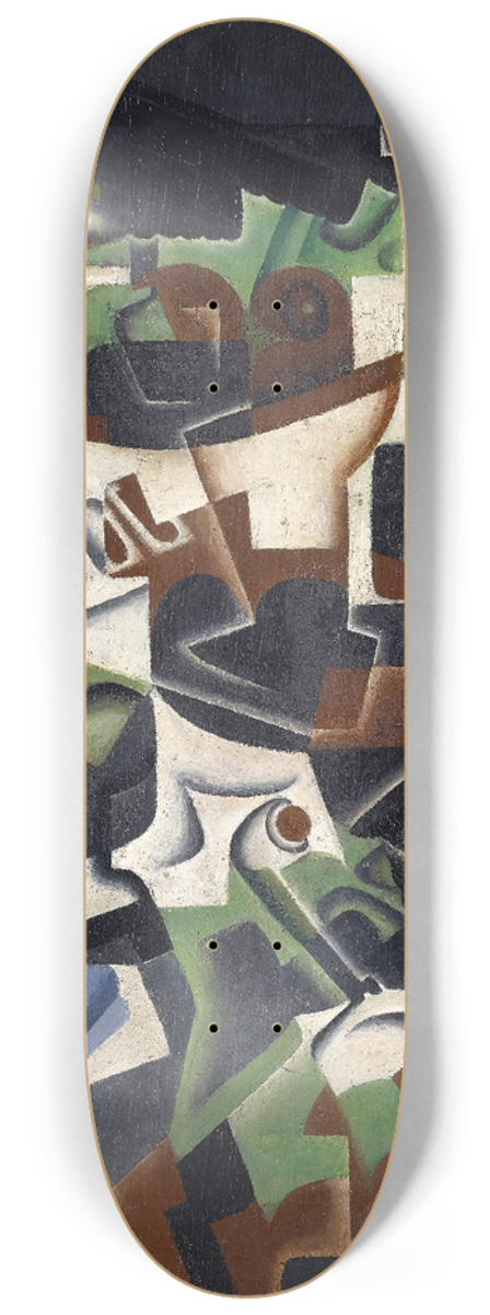 Juan Gris - Fruit bowl, pipe and newspaper 8.25 inch art skate deck