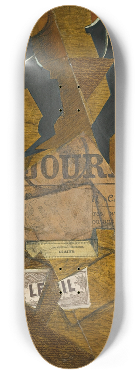 Juan Gris - Tabac, Journal Et Bouteille De Vin Ros 8.25 inch art skate deck