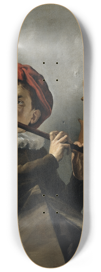 Judith Leyster - Boy playing the Flute 8.25 inch art skate deck