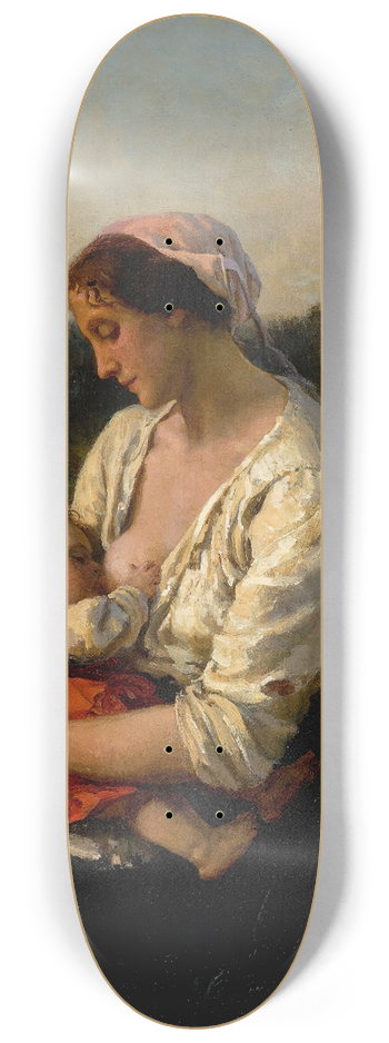 Jules Breton - Jeune Mre Allaitant Son Enfant 8.25 inch art skate deck