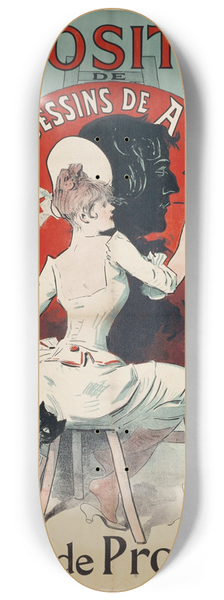 Jules Chret - Exposition De Tableaux And Dessins De A. Willette 8.25 inch art skate deck