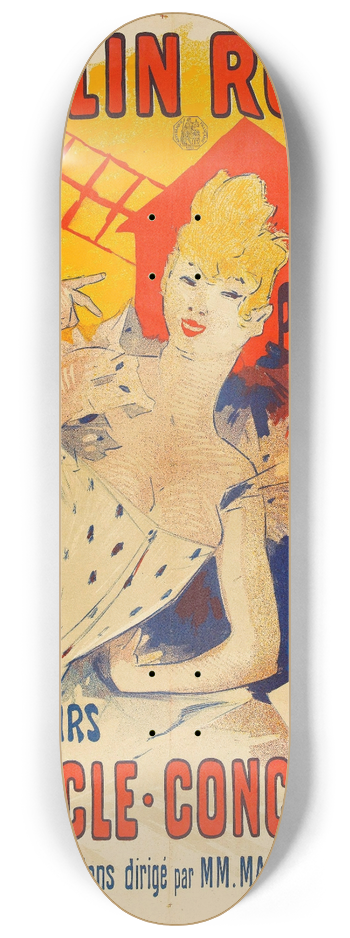 Jules Chret - Moulin Rouge, Paris-Cancan 8.25 inch art skate deck