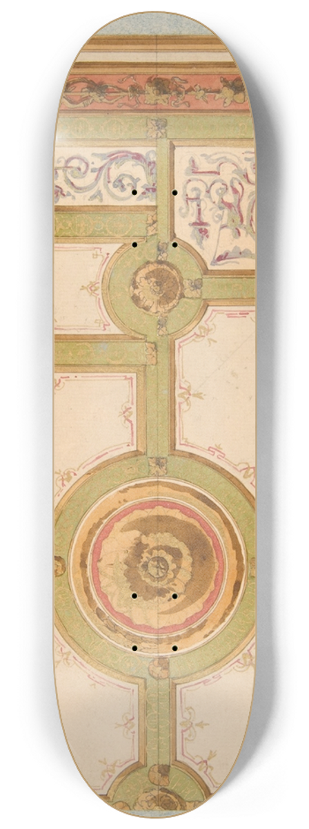 Jules-Edmond-Charles Lachaise - Alternative designs for the painted decoration of a ceiling 8.25 inch art skate deck