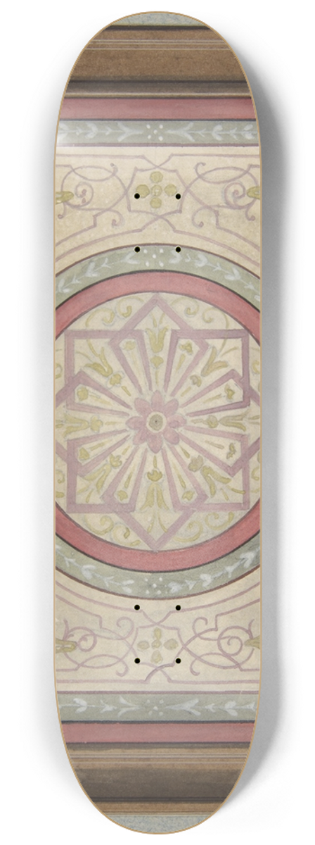 Jules-Edmond-Charles Lachaise - Design for a framed panel with painted decoration 8.25 inch art skate deck
