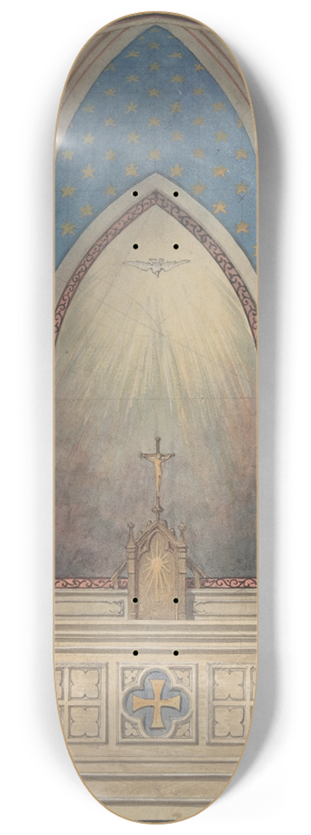 Jules-Edmond-Charles Lachaise - Design for Altar, Saint Clotilde 8.25 inch art skate deck