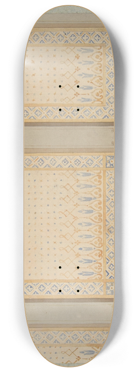 Jules-Edmond-Charles Lachaise - Design for decoration of a wall with painted panels separated by pilasters 8.25 inch art skate deck