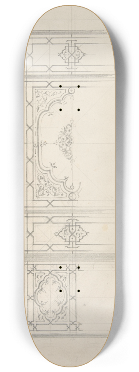 Jules-Edmond-Charles Lachaise - Design for the decoration of a ceiling 8.25 inch art skate deck