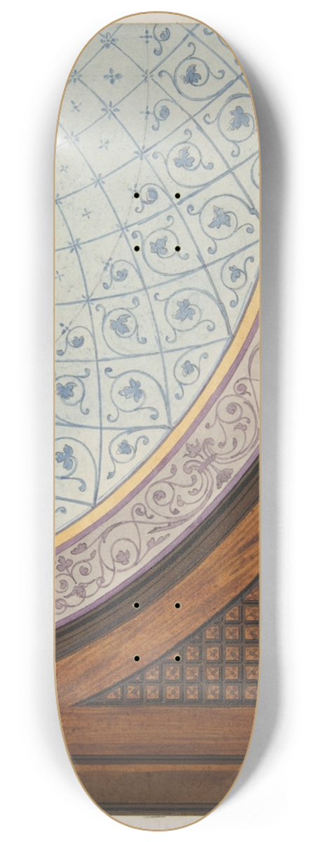Jules-Edmond-Charles Lachaise - Design for the painted decoration of a ceiling 8.25 inch art skate deck