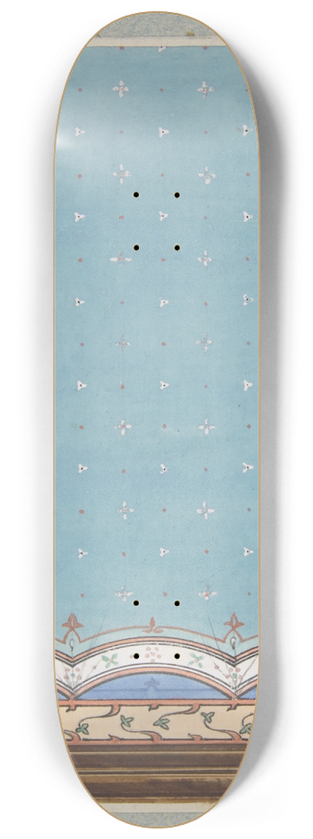 Jules-Edmond-Charles Lachaise - Design for the painted decoration of a ceiling 8.25 inch art skate deck