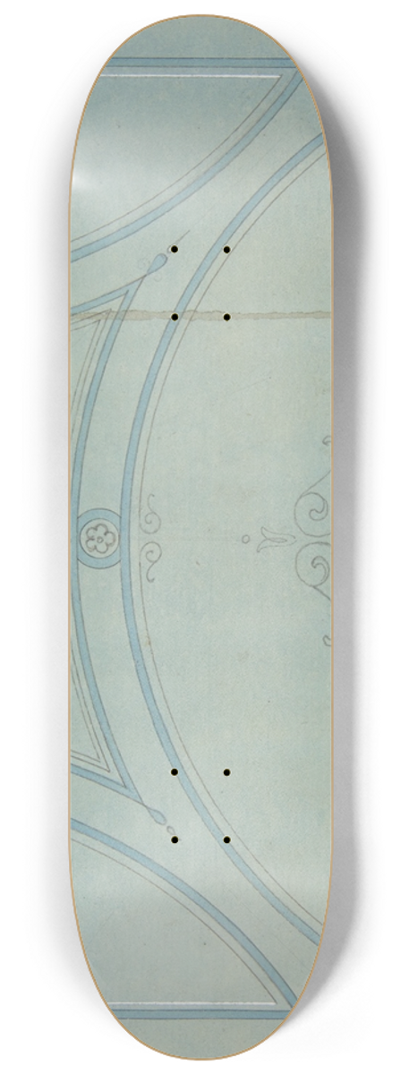 Jules-Edmond-Charles Lachaise - Design for the painted decoration of a ceiling 8.25 inch art skate deck