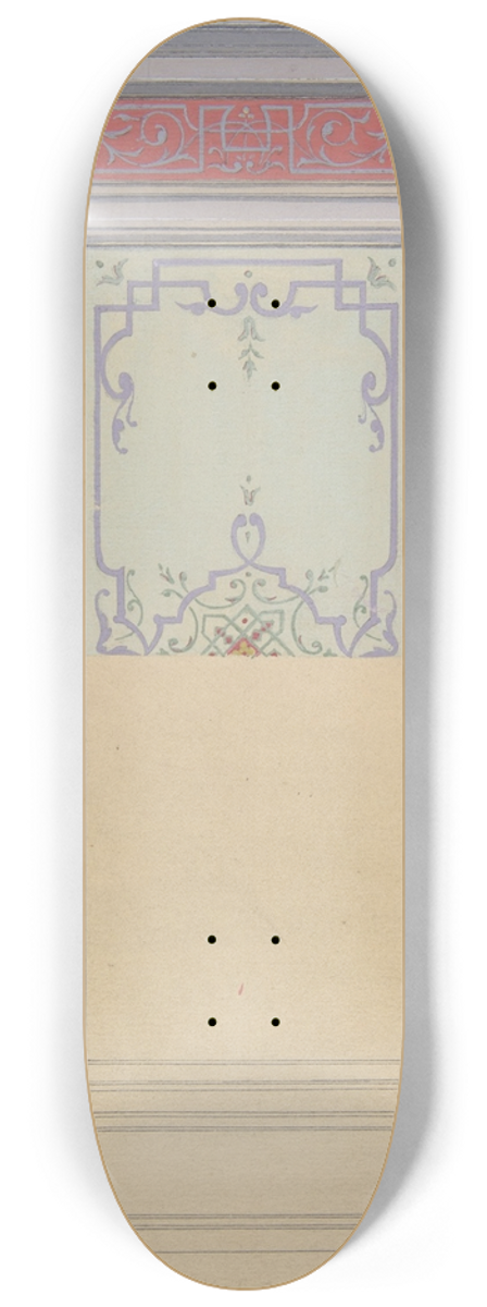 Jules-Edmond-Charles Lachaise - Design for the painted decoration of a ceiling in strapwork and rinceaux 8.25 inch art skate deck