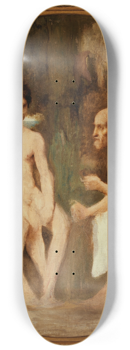 Jules Elie Delaunay - Philtas instruisant Daphnis et Chlo 8.25 inch art skate deck