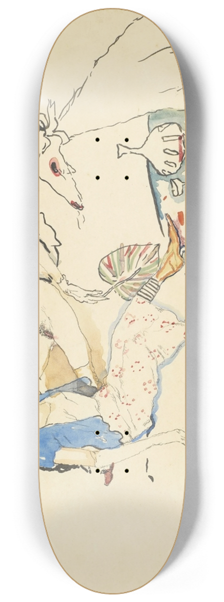 Jules Pascin - Femme avec son chien et nu 8.25 inch art skate deck